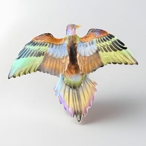 Shafford Bird wall plate hand painted multicolor Gold Decorative